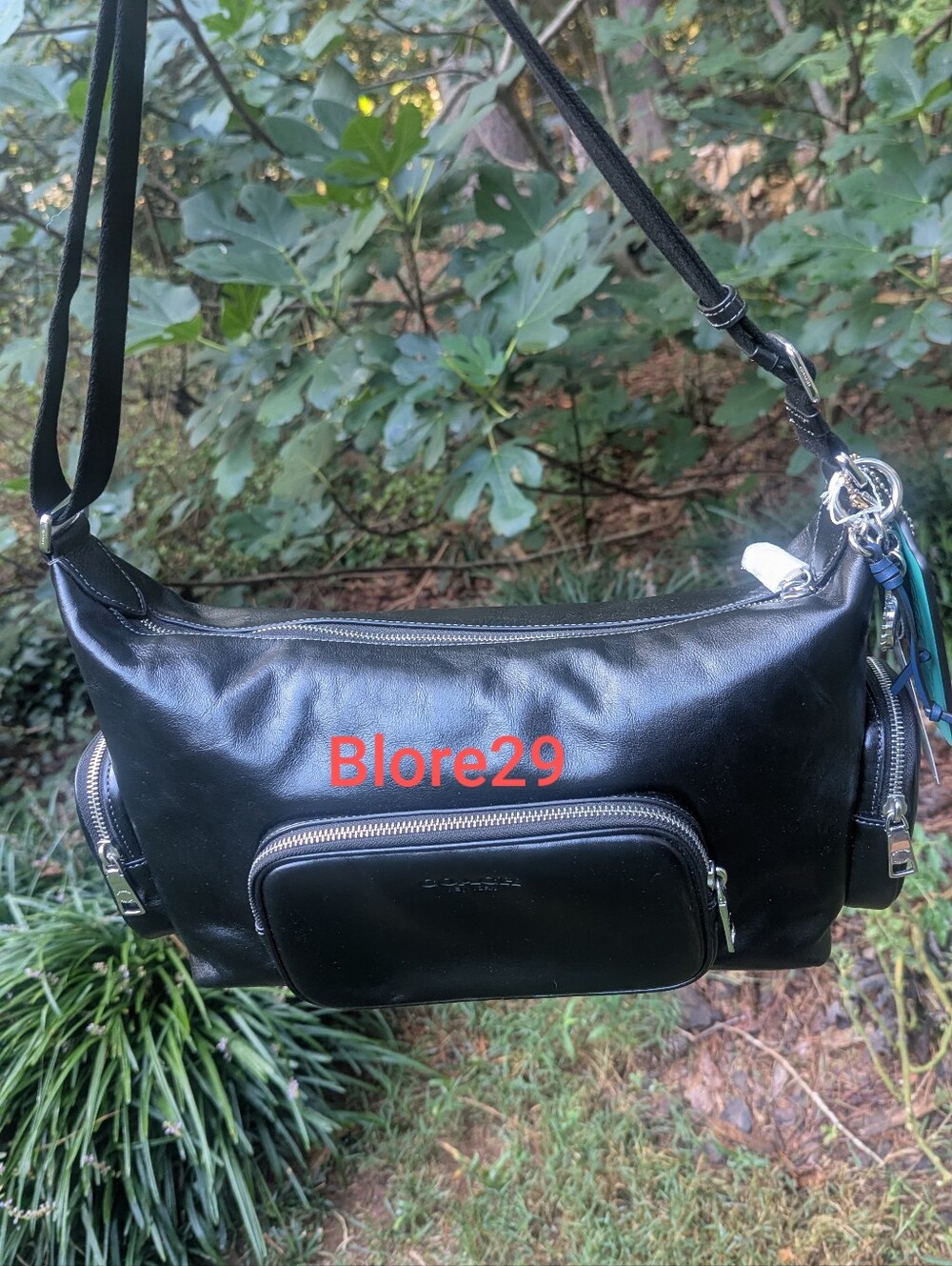 NWT Coach Finn Crossbody Bag With Pockets And Charms CDY58 Silver/Black